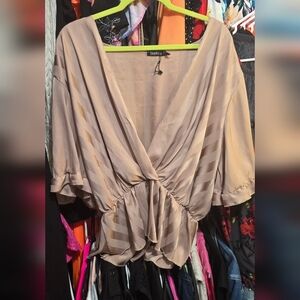 Boohoo 20 Satin Peplum Blouse